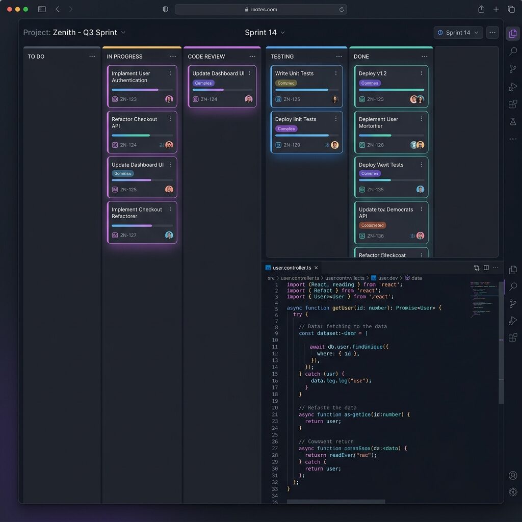 Engineering dashboard showing performance metrics